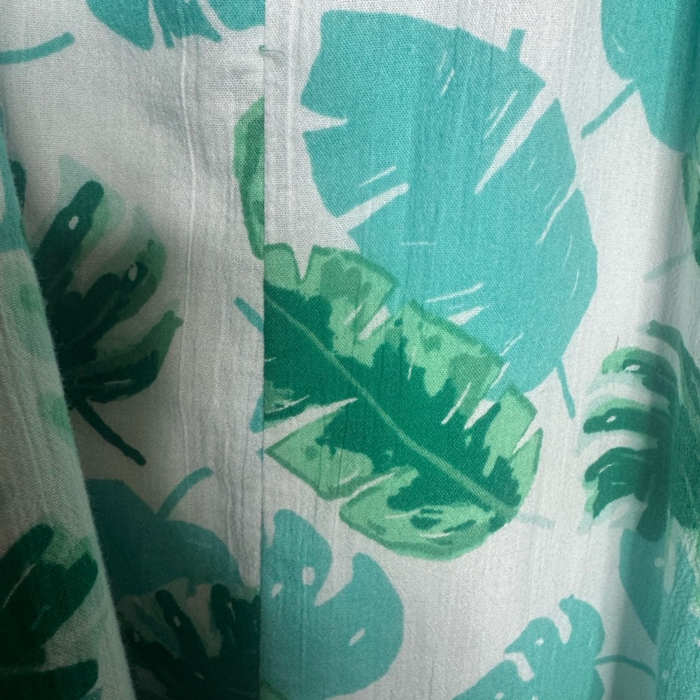 J Crew Tropical Leaf Pattern Spaghetti Strap Tier… - image 9